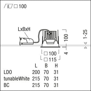 Zumtobel Group - Downlight/Strahler/Flutlicht LED - Einbauleuchte P - INF Q #60818011 3000K