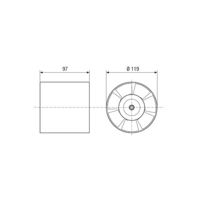 Maico - Kleinraumventilator Rohreinschubventilator ERV 120 TC DN120, mit Timer