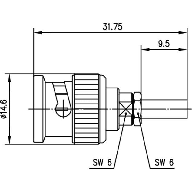 Telegärtner - Koax-Steckverbinder BNC-Kabelstecker 100023470 Crimp 0.37/1.6-2.4 − 5 Stück