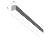 Lightnet - Decken-/Wandleuchte LED-Anbauleuchte LA5OEE-830M-L2055 3000K, silber