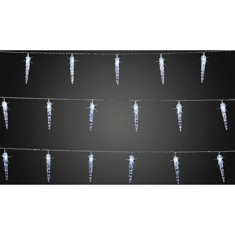 Hellum - Festbeleuchtung LED-Eiszapfen-Lichterkette 564433 40-tlg. cws außen