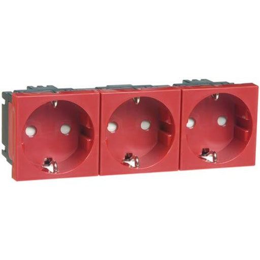 Peha - Schalter-/Steckdosenkombination SCHUKO-EB-Steckd.3-fach rt D 6213.36 EMS SI 16A 250V 2-pol
