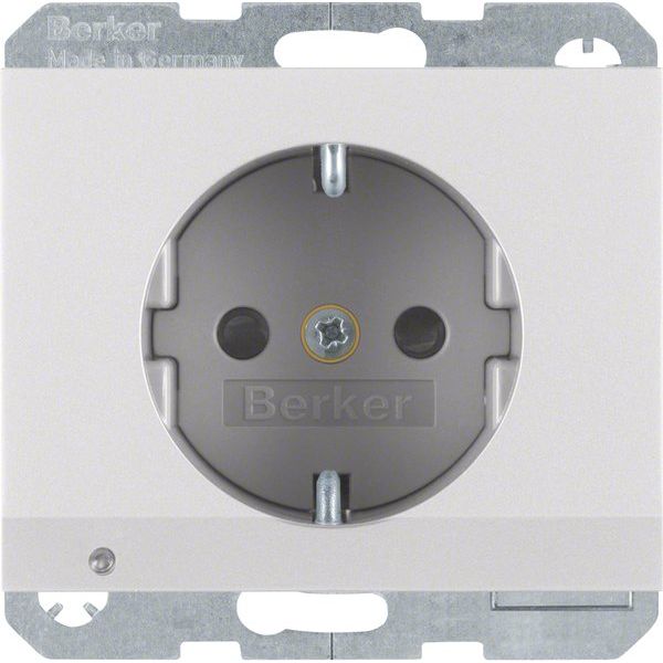 Berker - Steckdose SCHUKO-Steckdose alu 41097003 LED-Orientierg-licht