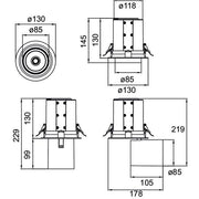 Brumberg Leuchten - Downlight/Strahler/Flutlicht LED-Einbaurichtstrahler 88762163DA 3000K