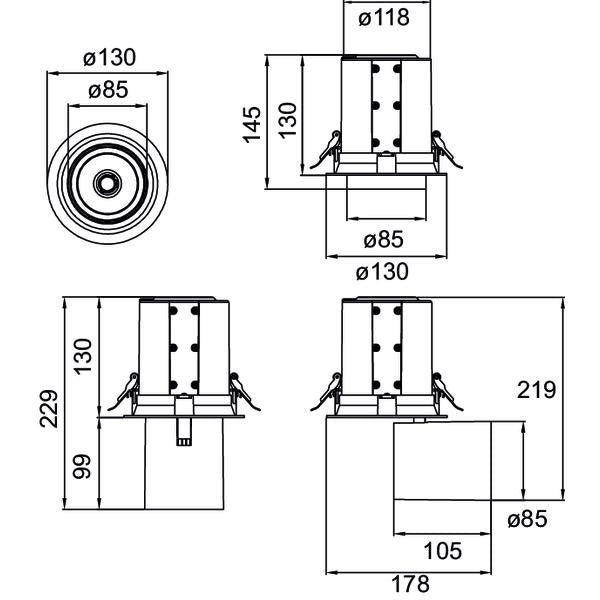 Brumberg Leuchten - Downlight/Strahler/Flutlicht LED-Einbaurichtstrahler 88762163DA 3000K