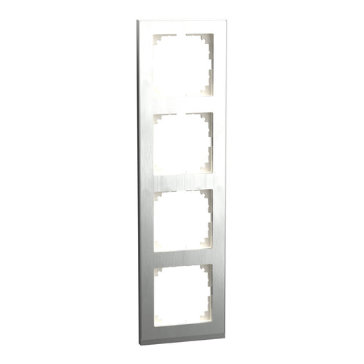 Merten - Abdeckrahmen Decor-Rahmen 4-fach MEG4040-3646 Edelstahl/aluminium