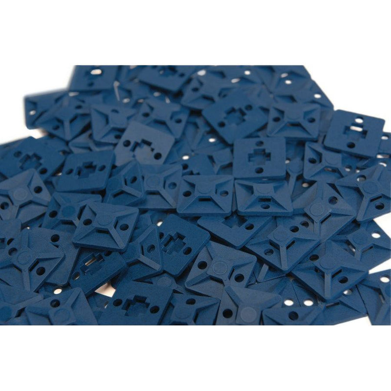 HellermannTyton - Befestigungssockel und -element für Kabelbinder Befestigungssockel MCMB3-PA66MP-BU-C1 detektierbar − 100 Stück