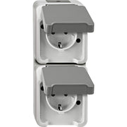 Merten - Steckdose SCHUKO-Doppel-Steckdose MEG2328-8029 lichtgrau
