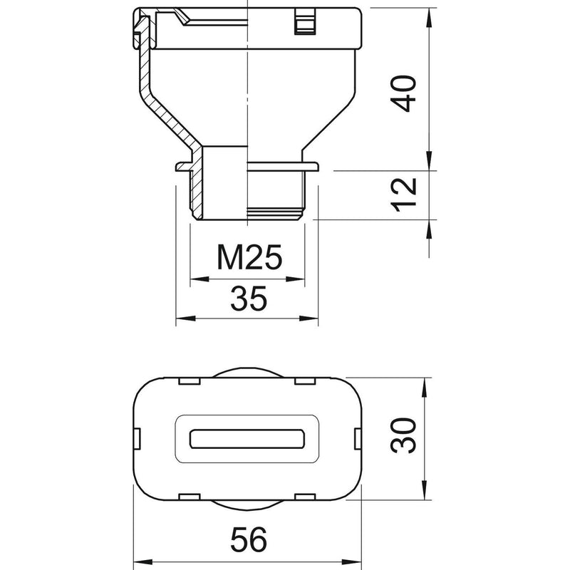 OBO Bettermann - Kabelverschraubung Flachkabelverschraubung 106 FL M25 8 33 f.Fl.Kabel6-8 − 25 Stück