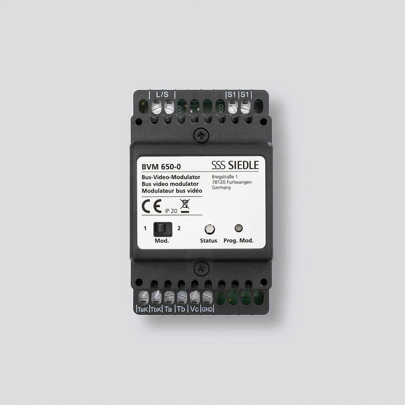 Siedle&Söhne - Zusatzgerät für Türkommunikation Bus-Video-Modulator BVM 650-0 grau