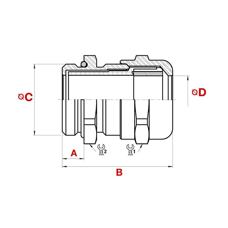 Plica - Kabelverschraubung 934304032 M32 (11-21) INOX − 20 Stück
