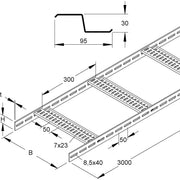 Niedax - Kabelleiter KLMZLL 40.450-300 F 40x450mm − 3 Meter