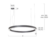 Lightnet - Pendelleuchte LED-Pendelleuchte RGXLSL-830H-D900-KA 3000K, silber