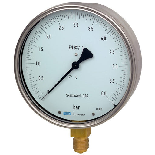 Wika Wiegand - Rohrfedermanometer Feinmessmano 312.20.160 VA 9062335 6barCl06G1/2Bunt