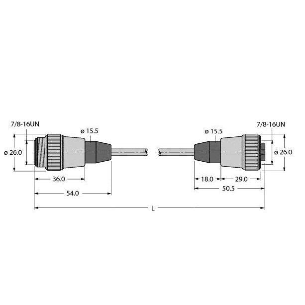 Turck - Konfektioniertes Sensor-Aktor-Kabel Feldbusleitung RSV-RKV-FBY#8900651 4-polig − 1 Stück