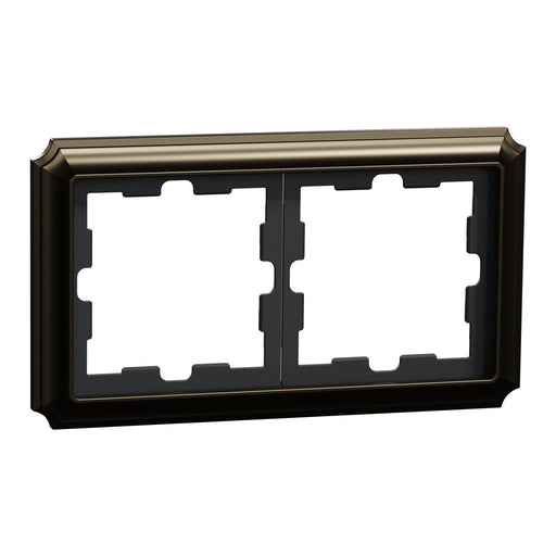 Merten - Abdeckrahmen D-Antik Metallrahmen MEG4020-4752 2-fach, Moccametalli