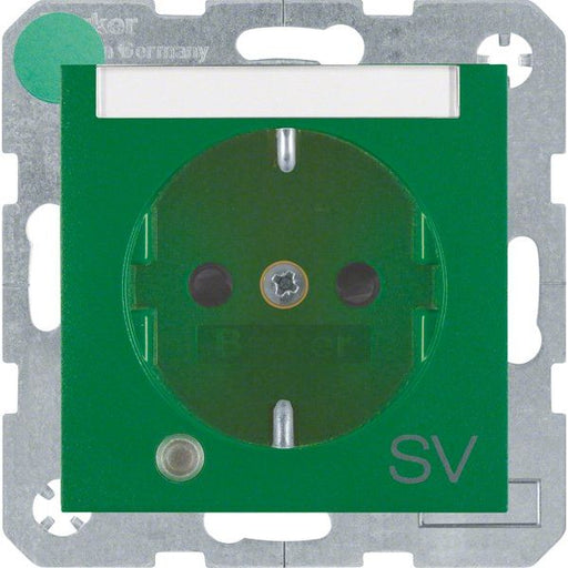 Berker - Steckdose SCHUKO-Steckdose gn matt 41101913 Kontroll-LED