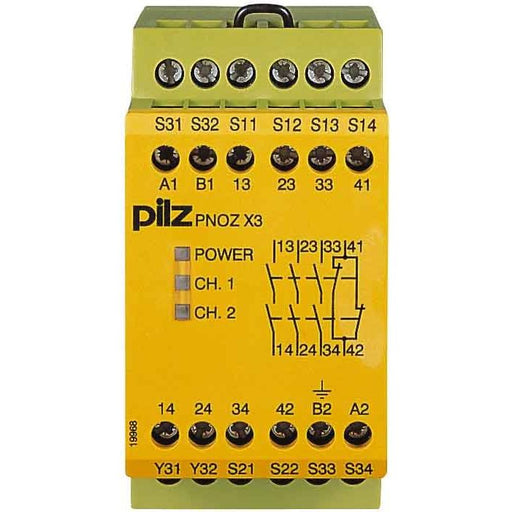Pilz - Gerät zur Überwachung von sicherheitsgerichteten Stromkreisen Not-Aus-Schaltgerät PNOZ X3 #774311 42AC24DC 3n/o1n/c1so