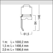 Zumtobel Group - Lichtleiste LED - Lichtbandleuchte TECTON C #42183306 7400 - 830L2000WWLDEWH