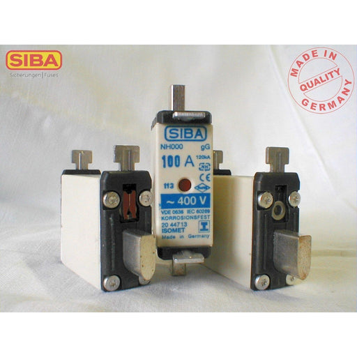 Siba - Messersicherung NH-Sicherungseinsatz 2044713.63 63A NH000 gG 400V − 10 Stück