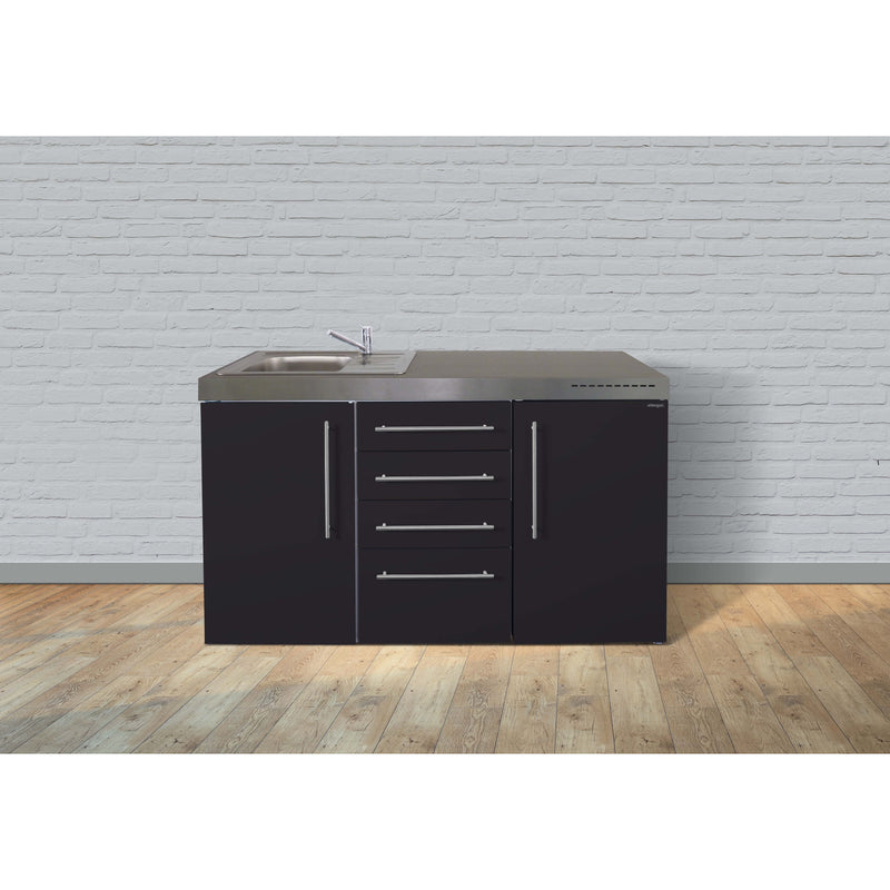 Stengel - Mini-Küche Miniküche Premiumline MPS4SM150KSKSreBli Schwarz matt
