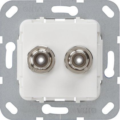Gira - Einsatz/Abdeckung für Kommunikationstechnik BNC 2fach Crimpanschluss 563003 rws