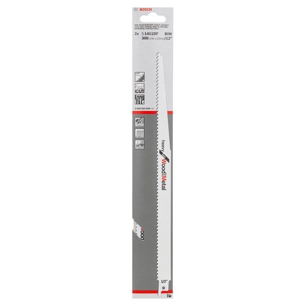 Bosch - Säbelsägeblatt Heavy for Wood and 2608654834 Metal, 2er-Pack − 2 Packung
