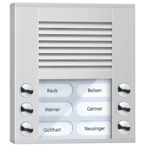 TCS Tür Control - Türstation für Türkommunikation Audioaußenstation 2-reihig PES06-EN/04 6 Tasten AP silber
