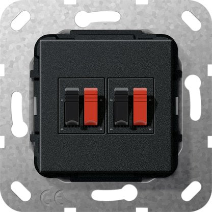 Gira - Einsatz/Abdeckung für Kommunikationstechnik Lautsprecher Anschluss 569310 2fach sw matt