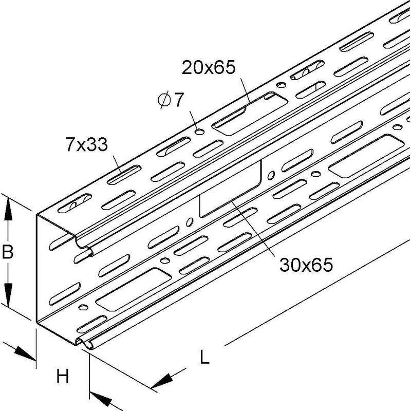 Niedax - Leitungsführungskanal LS-Kanalunterteil LI 60.100 − 2 Meter