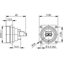 Telegärtner - Modularer Steckverbinder TOC Flanschset IP68 100007403 LC Duplex Kupplung