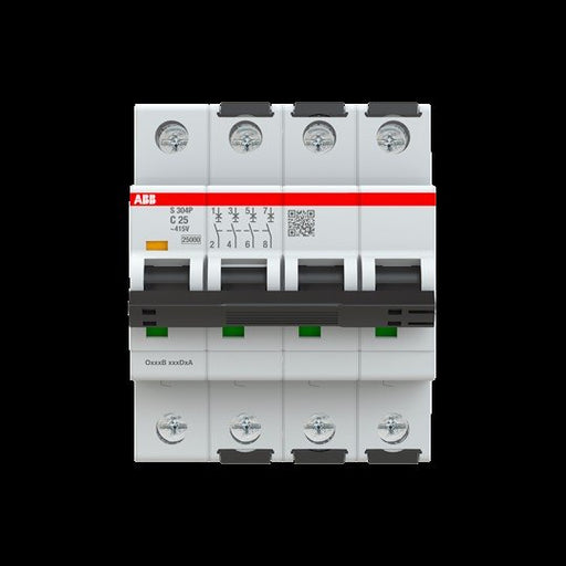 ABB Stotz S&J - Leitungsschutzschalter Sicherungsautomat S304P-C25 25kA, 25A, 4P