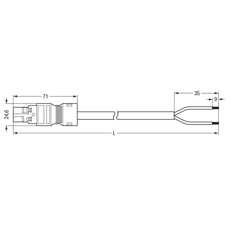 WAGO - Konfektionierte Leitung für steckbare Gebäudeinstallation konfekt. Anschlussleitung 771-8992/207-202 Eca,Stecker