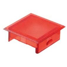 Schlegel - Kalotte, Linse Einsteck-Kalotte rot 4-f KF25KSRT rot,quadratisch − 10 Stück