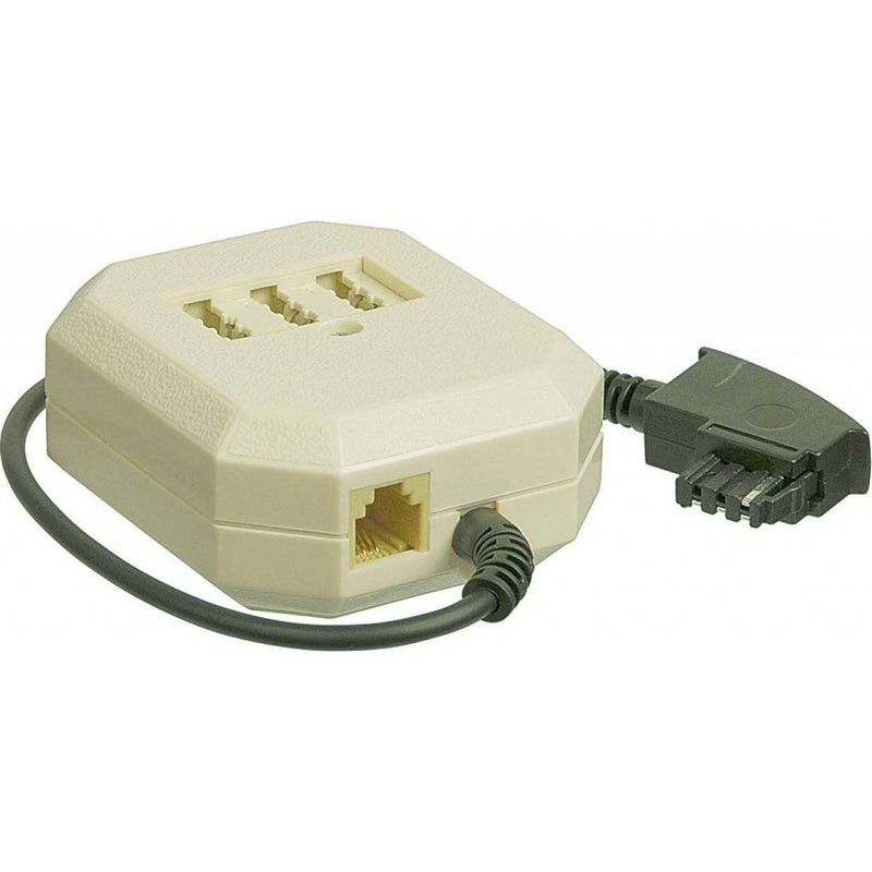 Goobay - Kommunikationstechnik-Adapter TAE Verlängerungsbox 50281 0,2m,beige/sw,Bu/Bu