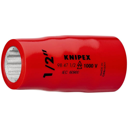 Knipex - Sechskant-Einsatz für Steckschlüssel Steckschlüsseleinsatz 98 47 1/2" Innenvierk. 1/2 Zoll