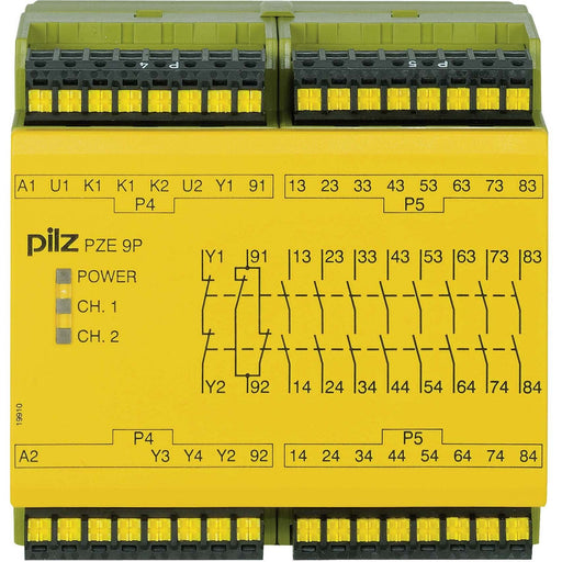Pilz - Gerät zur Überwachung von sicherheitsgerichteten Stromkreisen Kontakterweiterungsblock PZE 9P #787140 24VACDC 8n/o 1n/c