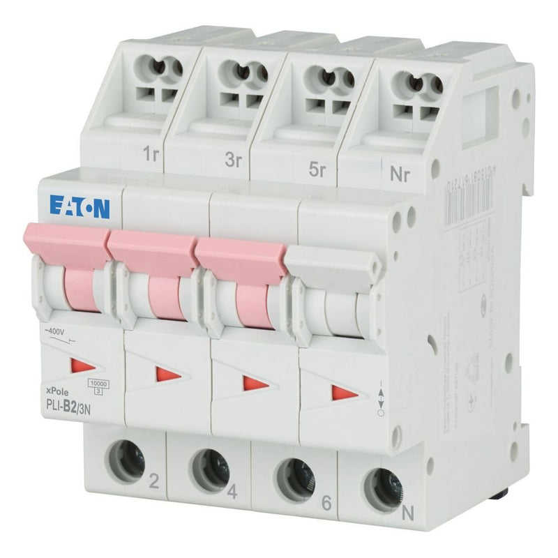 Eaton - Leitungsschutzschalter PLI-B2/3N B 2A, 3p+N Steckkl