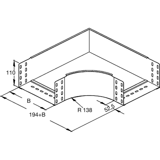 Rico - Bogen für Kabelrinne Bogen 153W3-300-B 300x100mm