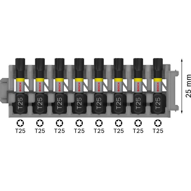 Bosch - Bit PRO Impact Bit, T25 2608522381 25 mm, 8-tlg