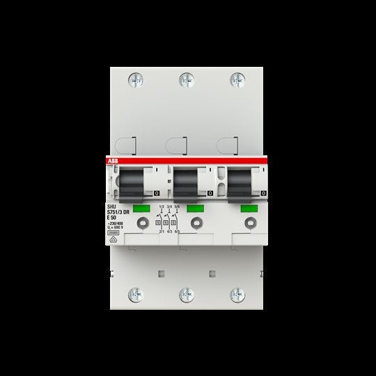 ABB Stotz S&J - Selektiver Hauptleitungsschutzschalter Haupleitungsschutzschalter S751/3DR-E50 50A E 25kA 3x1P