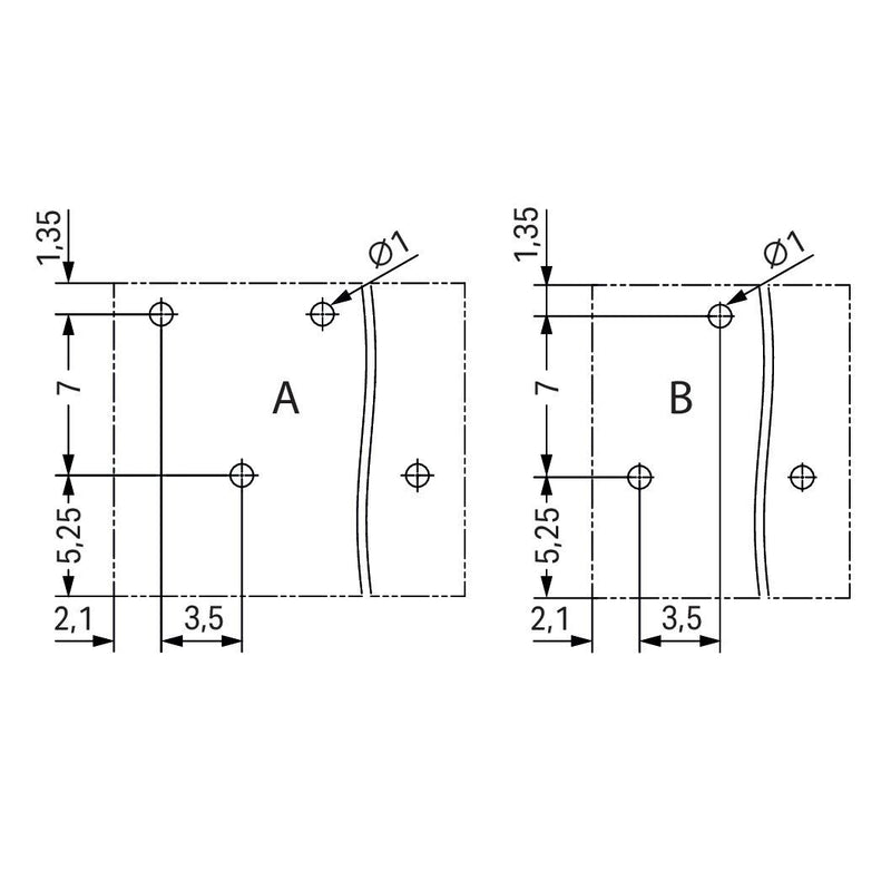 WAGO - Leiterplattenklemme THR-Leiterplattenklemme 2086-1231 Drücker,1,5mm²,sw − 84 Stück