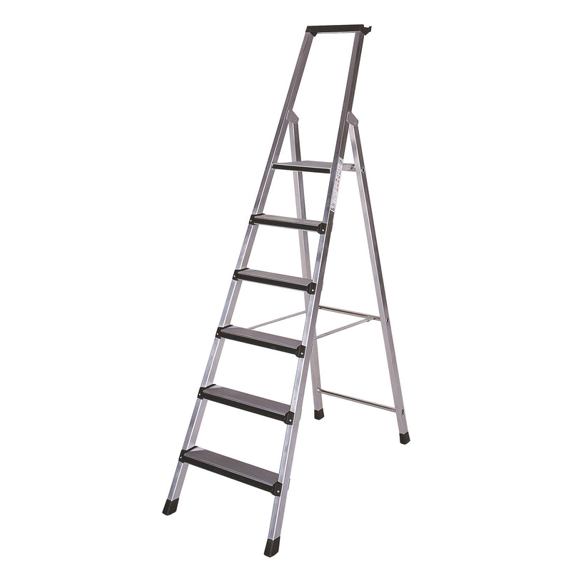 ILLER-LEITER - Stufenleiter Stufenstehleiter Alu elox. 48206 einseit.begehb. 6St