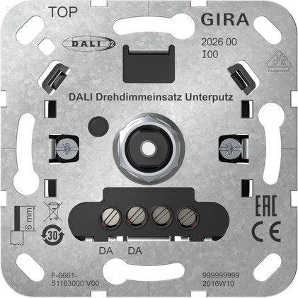 Gira - Steuergerät für Lichtregelsystem DALI Drehdimmeinsatz 202600 UP Einsatz