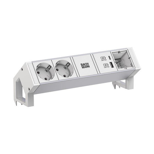 Bachmann - Multi-Tischsteckdose Steckdosenleiste 937.413 DESK2 ALU WHITE