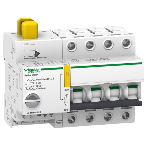 Schneider Electric - Leitungsschutzschalter mit Zusatzeinrichtung Leistungsschalter A9C62463 63A 4P C TI24