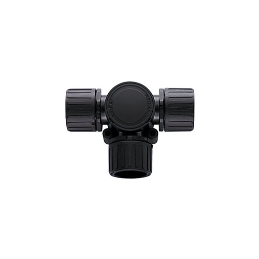 HellermannTyton - Verbinder für Wellschläuche Kunststoffverschraubung HG16-T-PA66-BK (5) schwarz Y-Verteiler − 5 Stück