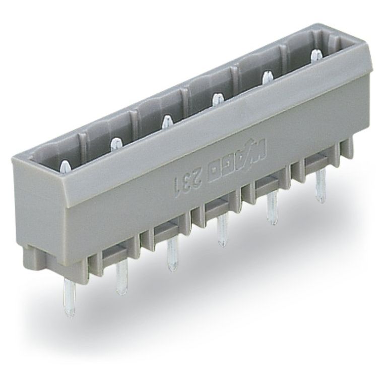 WAGO - Leiterplattensteckverbinder THT-Stiftleiste Lötstift 231-272/001-000 1,2x1,2,gerade,grau − 50 Stück