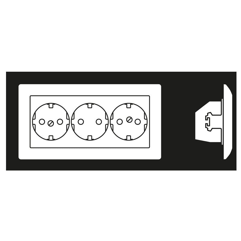 Jung - Steckdose Kanal-SCHUKO-Steckdose AS 523 BF 3-fach 16A 250V