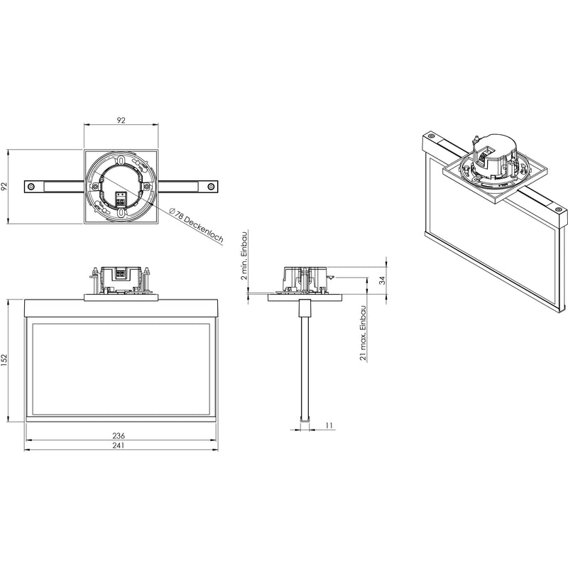 RP-Technik - Sicherheitsleuchte Rettungszeichenleuchte AME009ML ZB, ML, Piktoset